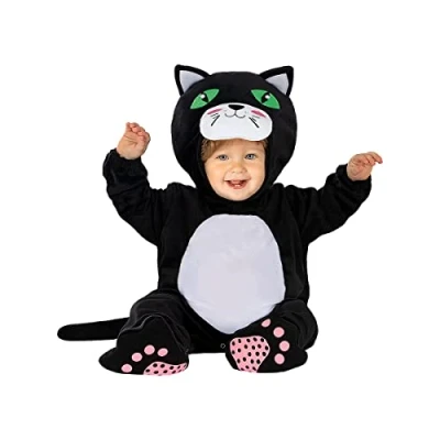 Image of Funidelia Cat Costume for Babies Animals, Kitten baby accessory fancy dress &amp; props Halloween, carnival parties Size 12 24 months Black
