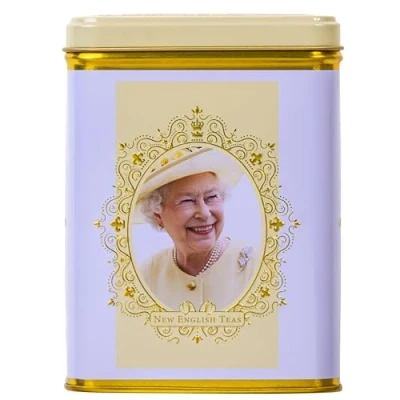 Image of New English Teas Queen Elizabeth II Tea Tin with 40 Breakfast Teabags, Royal Family