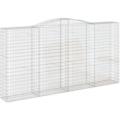 Image of vidaXL Arched Gabion Baskets 5 pcs 400x50x200/220 cm Galvanised Iron