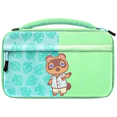 Image of PDP Gaming Officially Licensed Switch Commuter Case Animal Crossing Semi Hardshell Protection Protective PU Leather Holds 14 Games Works with OLED and Lite Fine for Kids / Travel