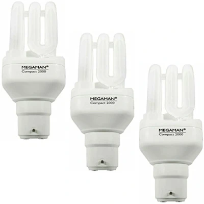 Image of Megaman 3 x 9w Compact Energy Saving Bayonet Cap BC B22 Light Bulb [ Replaces 50w ]