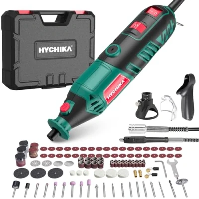 Image of HYCHIKA 170W Rotary Tool, Variable Speed Tool Kit with Flex Shaft, 173pcs Accessories &amp; 8000 35000RPM Multi Perfect for Cutting, Detail Sanding, Engraving, and Wood Carving