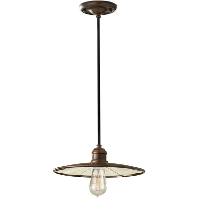 Image of Urban Renewal 1 Light Dome Ceiling Pendant Bronze, E27
