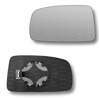 Image of Less4spares Replacement Wing Mirror Glass Left Compatible with Fiat Panda 2003 2009 CLIP ON Passnager Near Side N/S Heated Convex