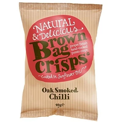 Image of Brown Bag Crisps Oak Smoked Chilli 20 x 40G by