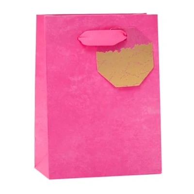 Image of UK Greetings Small Gift Bag For Her/Friend Birthdays, Valentine&#039;s Day &amp; Other Events Pink Design