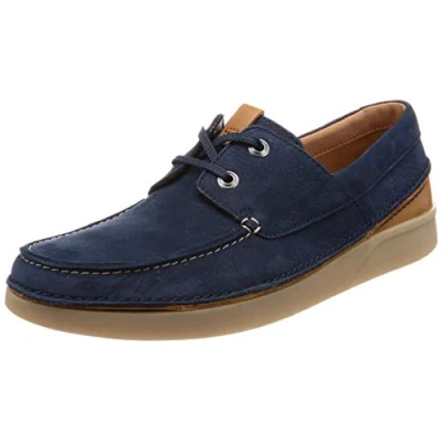 Image of Clarks Oakland Sun Mens Navy Shoes Leather Size UK 6.5