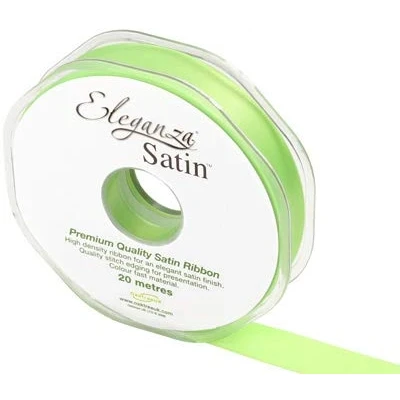 Image of ELEGANZA Double Faced Satin 15mm x 20m Lime Green No.14, 15 mm 20 m