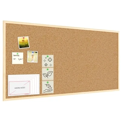 Image of ALLboards Cork Board with Wooden Frame 120x60cm, Corkboard Bulletin Notice