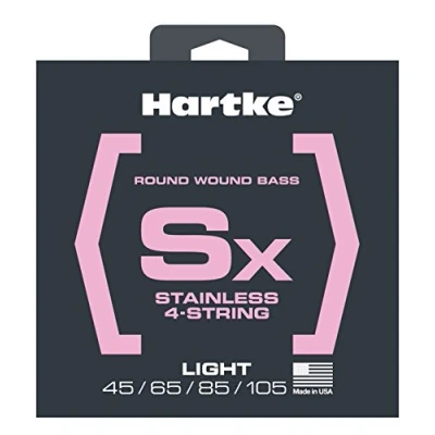 Image of Hartke HSBSX445 SX Stainless Steel Bass Guitar Strings, Light 4 String
