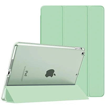 Image of MoKo Case Fit New iPad 9th Generation 2021/8th 2020/7th Gen 2019, 10.2 Slim Smart Shell Stand Cover with Translucent Frosted Back Protector,Green(Auto Wake/Sleep)