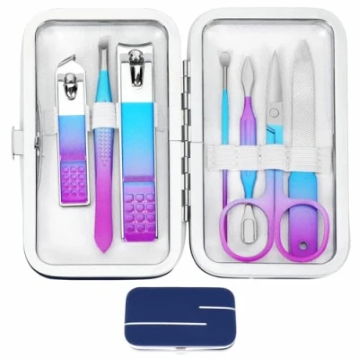 Image of Manicure Set Nail Clipper Women Men Travel Kit Personal Care Tools with Portable Case Grooming Gift for Family Friends