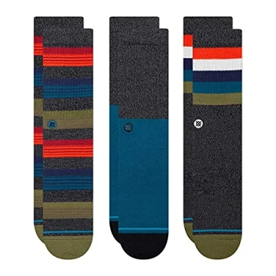 Image of Stance Myrtle 3 PACK Unisex Socks, Size: 5.5 7.5, Black