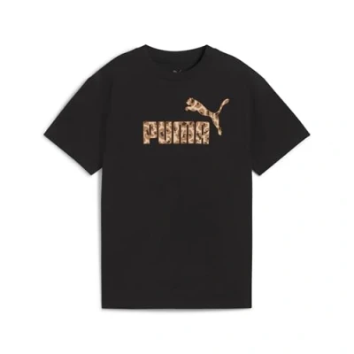 Image of Puma Animal LOGO Infill TEE Unisex Print Tshirt for kids, Size: 16y (15 16y), Black