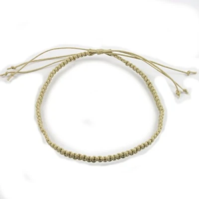 Image of Men&#039;s Tribal Surfer Handmade Cotton Macrame Adjustable Anklet in 5 Colours (Beige)