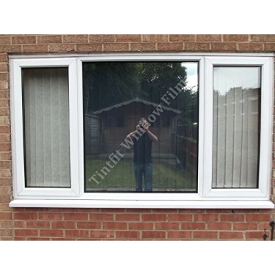 Image of LOW E REFLECTIVE SILVER 20 INSULATION SOLAR MIRROR ONE WAY PRIVACY WINDOW TINTING FILM Sample