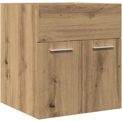 Image of vidaXL Artisan Oak Bathroom Sink Cabinet Wall Mounted 41x38.5x46 cm Vanity with Storage Modern Moisture Resistant Engineered Wood Design for Elegant Bath Decor