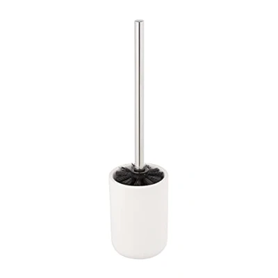 Image of Allstar Olinda White Toilet Brush Set Bathroom Accessories with Matt Finish, Ceramic, 9,5 x 40 cm