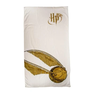 Image of Groovy Golden Snitch Harry Potter Towel 75cm x 150cm 100% Genuine Official Licensed Product Cotton Bath Sheet, White, One Size, 93214