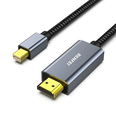 Image of BENFEI Mini DisplayPort to HDMI 10 Feet Cable [4K@30Hz, Aluminum Shell, Nylon Braided] Compatible with MacBook Air/Pro, Microsoft Surface Pro/Dock, Monitor, Projector and More
