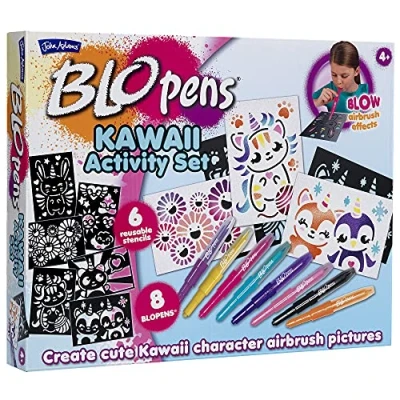 Image of John Adams BLOPENS® Kawaii Activity Set: Create cute character airbrush pictures Arts &amp; crafts Ages 4+