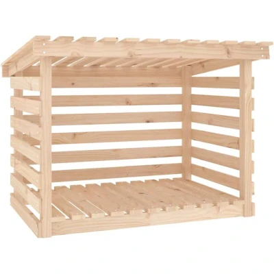 Image of vidaXL Firewood Rack 108x73x79 cm Solid Wood Pine