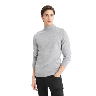 Image of DeFacto Men&#039;s B7851ax T Shirt, Lt.Grey Melange, XL