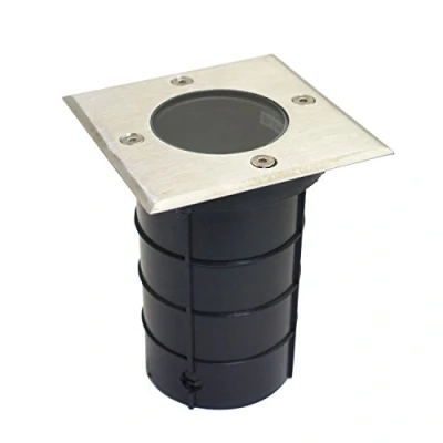 Image of UKEW GU10 LED Recessed Ground Lights Stainless Steel Marine Grade 316 IP67 Waterproof Buried Uplighters Underground Lamp for Walkover Drive Pathways (Square)