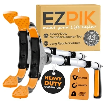 Image of EZPIK 43&quot; Telescopic Litter Pickers for Adults, Small Grabbers Disabled with Magnet &amp; Easy Reacher Grabber Extendable Picker Grapper Stick Helping Hands Mobility Aids 43 Inches, 2 Pack