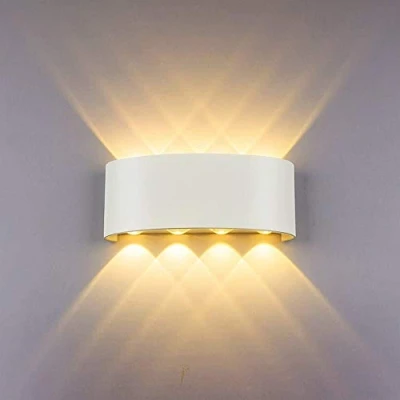 Image of QZz Wall Wash Lights Modern LED Wandlamp, Voor within, 8 W, Wit, Waterdight, Woonkamer, Slaapkamer, Trappen Huis, Hal, Warm Wit (Color : White)