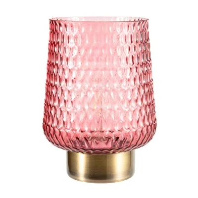 Image of Pauleen 48134 Rose Glamour Portable luminaire Table Timer Function 6H Battery lamp Without Cable Glass/Metal, 0.8 W, Pink, Brass
