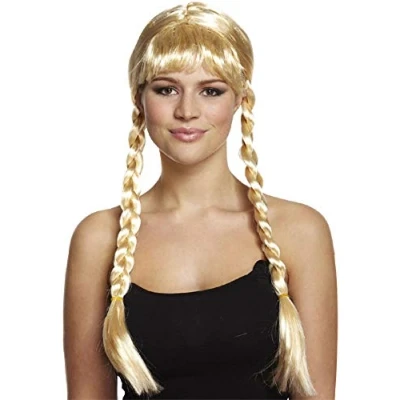 Image of BLONDE PLAITED WIG FANCY DRESS COSTUME OUTFIT ACCESSORY