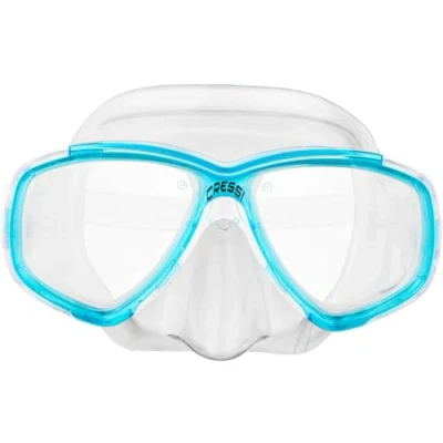 Image of Cressi Perla Mask Separate Glass for Fishing, Freediving, Snorkelling and Diving, Unisex Adult, Transparent/Aquamarin, One Size