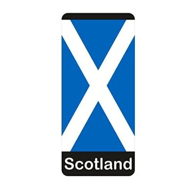 Image of Landing Designs 2 X SCOTLAND SCOTTISH SALTIRE MOTORBIKE REG STICKERS