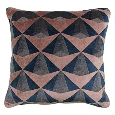 Image of Paoletti Leveque Feather Filled Cushion, Blush/Navy, 50 x 50cm