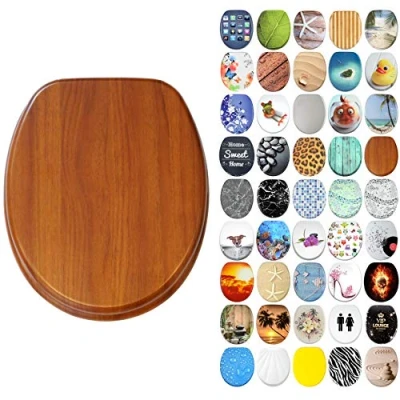 Image of Sanilo Soft Close Toilet Seat, Wide Choice of New Seats, Stable Hinges, Easy to Mount (Mahogany)