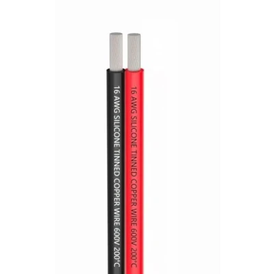 Image of TUOFENG 16 AWG Silicone Electrical Wire 2 Conductor Parallel 10 Meter [Black 5 m Red m] Soft and Flexible Tinned Copper 1.3mm² Hook Up High Temperature Resistance