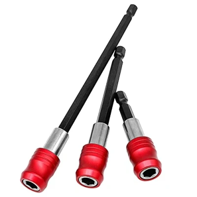 Image of Saipor 3pcs Quick Release Magnetic Screwdriver Bits Holder Adapter Change Socket Screw Driver Drill Bit Extension Bar 1/4 Hex Shank for Electric Screwdrivers, Hand held and Power
