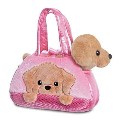 Image of Aurora, 61365, Fancy Pal PeekaBoo Labrador Dog, Soft Toy, Pink &amp; Brown