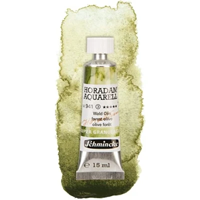Image of Schmincke HORADAM® AQUARELL, super Granulation, 14 941 006 Forest Olive, 15 ml tube, very strong granulating colors, finest, watercolors