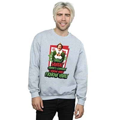 Image of Elf Men&#039;s Christmas Tree Sweatshirt Large Sport Grey