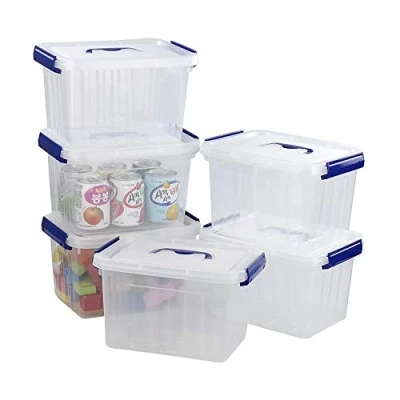Image of Eudokky 6 Liter Plastic Lidded Boxes for Storage, Packs, Transparent