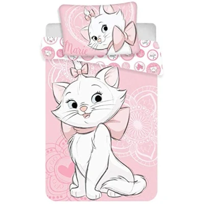 Image of Disney Marie Aristocats Children&#039;s Bed Linen Set, Light Pink, 140 x 200 cm