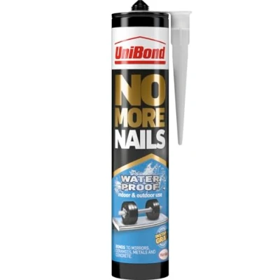 Image of UniBond No More Nails Waterproof, Heavy Duty Mounting Adhesive, Strong Glue for Mirrors, Wood, Ceramic, Metal etc., Instant Grab Adhesive Indoor &amp; Outdoor, 1 x 450g Cartridge