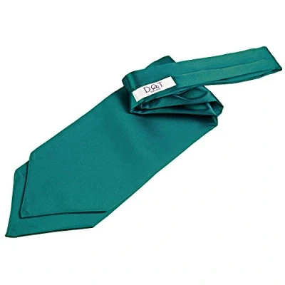 Image of DQT Men Plain Satin Wedding Formal Casual Groom Best Man Classic Ascot Self Tied Cravat Teal