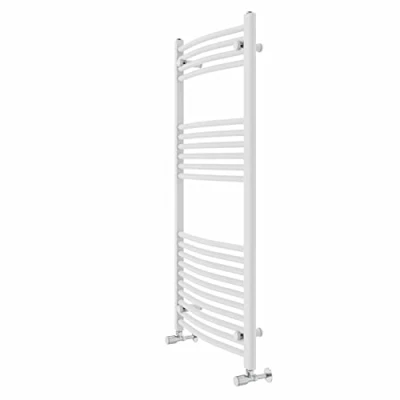 Image of Warmehaus Contemporary Curved Bathroom Heated Towel Rail Radiator Rad 1200 x 600mm White
