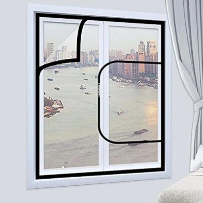 Image of Yuing NEW Window Protection for Cats, Custom Size Net Mesh with Zipper, Anti Mosquito Insect Fly Screen Netting, Self Adhesive Cat Safety