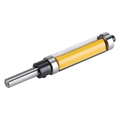 Image of Router Bit Woodworking Tools Flush Trim with Top and Bottom Bearing Shank Wood Milling Cutter Planer 1 1/2&quot;H * 1/4&quot;