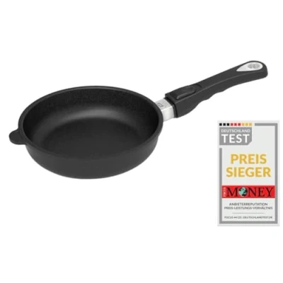 Image of AMT Gastroguss Lotan® AMZN I 520 Z20B Frying Pan 20 cm Diameter 5 High Removable Handle Suitable for Induction Cookers Non Stick Coating Cast Aluminium