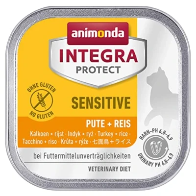 Image of animonda Integra Protect Sensitive cat, diet cat food, wet food for allergies, pure turkey, 16 x 100g
